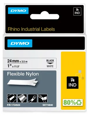 Obrázok produktu pre DYMO 1734524, Čierna na bielej, Viacfarebný, Nylon, -10 - 80 °C, UL 969, DYMO
