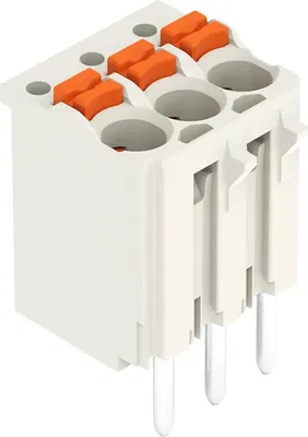 Produktbild von WAGO 1-Leiter-THT-Federleiste, gerade;Drücker;Push-in CAGE CLAMP®;lichtgrau 2091-1173