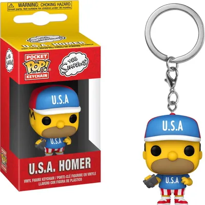 Produktbild von The Simpsons - U.S.A. Homer  - Schlüsselanhänger Funko Pocket POP! Keychain