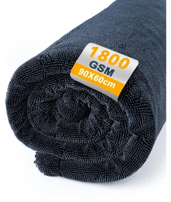 Immagine prodotto di Panno in microfibra asciugatura auto - Panno XXL 90 x 60 cm - 1800 GSM - Twisted loop - Senza pelucchi