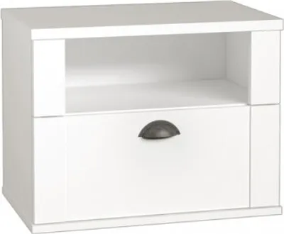 Produktbild von Furniture24 Nachttisch, Nachtschrank, Nachtkommode MARIDA MDNK013, mit Schublade, Weiß