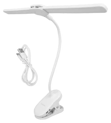 Produktbild von Doppelkopf-LED-Schreibtischlampe mit Klemme, 4000 mAh, batteriebetrieben, 3 Beleuchtungsmodi, helles Augenpflegelicht für das Arbeitsstudium