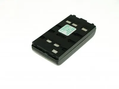 A black battery pack is shown on a white background.
