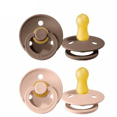 Obrázok produktu pre BIBS cumliky z prirodneho kaucuku 0-6m Blush and Dark Oak