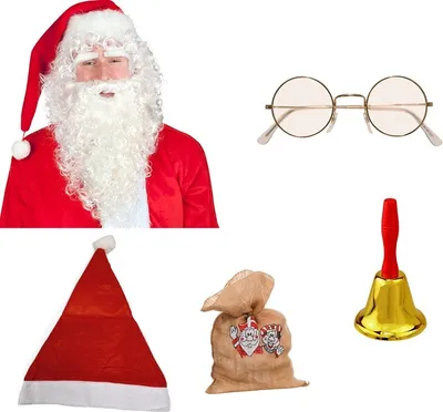 Produktbild von Santa Zubehör Set - Kostümzubehör für Weihnachtsmänner