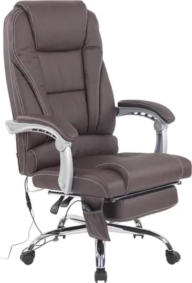 Obrázek produktu pro Ergonomická masážní židle - kancelářská židle - s masážní funkcí a nastavitelnou opěrkou nohou | Barva: hnědá