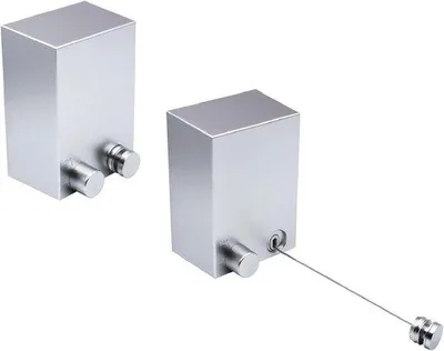 Image de Corde à linge d'extérieur - Corde à linge pour l'extérieur - 2 pièces - Argent