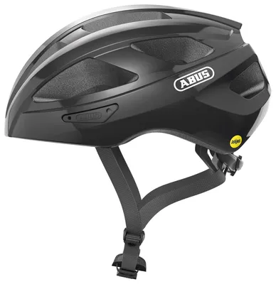 Zdjęcie produktu dla Kask szosowy ABUS Macator MIPS - kask rowerowy dla początkujących z daszkiem - odpowiedni dla kobiet i mężczyzn - czarny błyszczący, rozmiar M (52-58 cm)