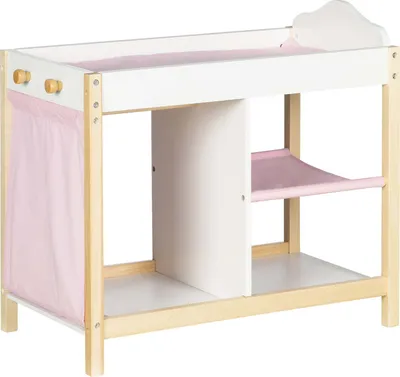 A doll changing table and bed set.