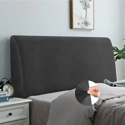 Produktbild von Famanu Kopfteilbezug Stretchstoffdichte Schutzhülle für gepolstertes Kopfteil - 150-170 cm - Queenfarbe - Bezug mit Reißverschluss