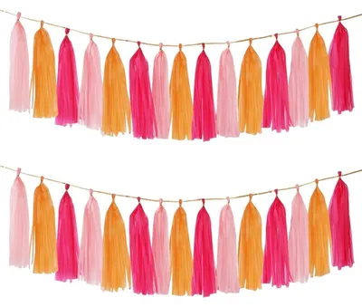Immagine prodotto di Ghirlande di festoni in carta velina, 30 pezzi, colori pastello, ideali per compleanni, matrimoni e feste per bambini. Disponibili nei colori rosa, arancio e rosa antico