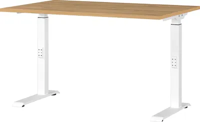 Produktbild von Schreibtisch 120cm, Eiche/weiß, DUBA-01