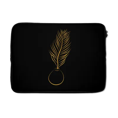 Produktbild von MuchoWow® Laptop Hülle 14 ZollTopf - Pflanze - Gold - Linienkunst Laptoptasche - Laptoptasche - Stoßsicher - Schutzhaube