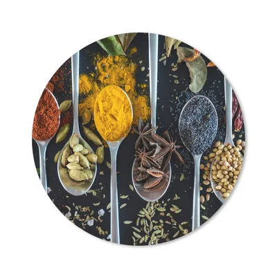 Produktbild von MuchoWow® Mauspad Mousepad Löffel - Gewürze - Kräuter - Lebensmittel - Tisch 20x20 cm - Mousepads - Maus Mat - Pad - Mausunterlage - Schreibtischmatte