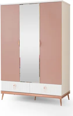 Immagine prodotto di Armadio bianco per cameretta, design moderno, con 3 ante in legno