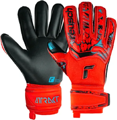 Produktbild von Reusch Attrakt Gold Roll Finger Torwarthandschuhe, schwarz/rot, groß. 8