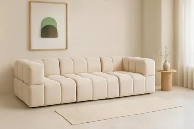 Zdjęcie produktu dla Trzyosobowa Sofa Modułowa Kanapa Do Salonu Clixi 285 Cm Sprężyny Bouckle