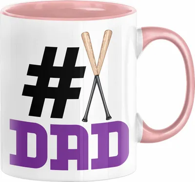 Produktbild von Baseball-Spieler Nummer 1 Dad Vater Tasse Geschenk Baseball Papa Geschenkidee Bester Papa Der Welt Vatertag Lustige Geschenkidee (Rosa)