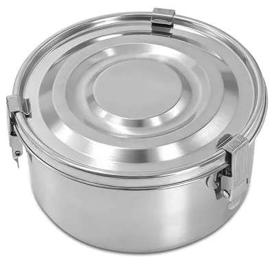 Runde Edelstahl Lunchbox 1000 ml, auslaufsicher, spülmaschinengeeignet