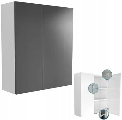 Produktbild von Hängende Badezimmerkommode Höhe 80 / 40 + 30 = 70 cm grau matt