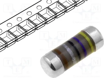 Obrázek produktu pro 10 kusů: Tenkovrstý rezistor, 3,3 MΩ, ±1%, SMD, 1 W, průměr 2,2 mm, délka 5,8 mm, typ SMM02070C3304FBP00