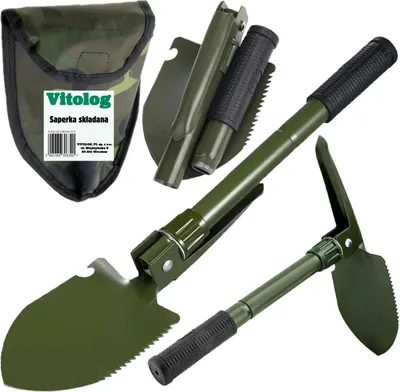 Zdjęcie produktu dla Saperka Składana Wojskowa Wielofunkcyjna Survivalowa Łopata Piła Kilof 4w1