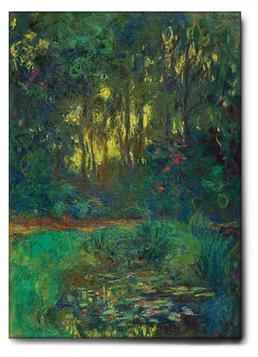 Produktbild von Giallobus - Wald und Blumen - Claude Monet - 100L x 140B cm - Bild - Leinwand mit Standardrahmen
