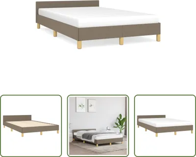 Produktbild von The Living Store Bettgestell mit Kopfteil Taupe 120x190 cm Stoff