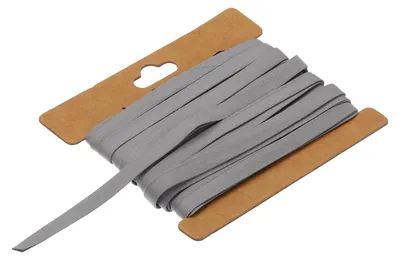 Schrägband 1/4 Zoll, Baumwolle, weiß-grau, 6 Yards