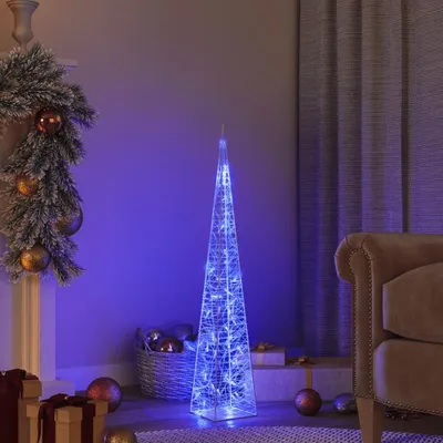 Produktbild von The Living Store LED-Leuchtkegel Acryl Deko Blau 90 cm