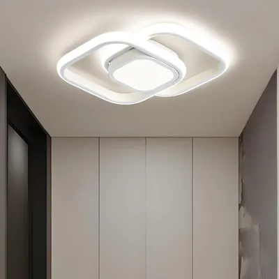 Produktbild von [Zwei Stück]LED Deckenleuchte 24W Weiß Deckenlampe 4000K 2000LM Neutralweiß Quadratisch Lampe für Küche Balkon Flur Schlafzimmer Keller Ø32CM