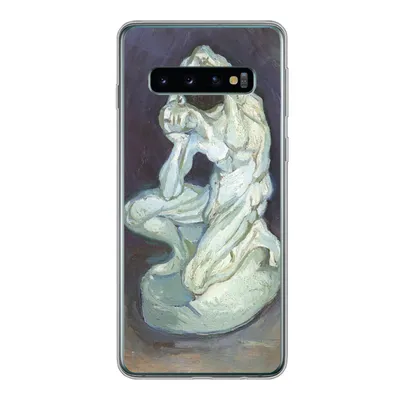 Produktbild von MuchoWow® Handyhülle Schutzhülle Hülle für Samsung Galaxy S10 Gipsskulptur eines knienden Mannes - Vincent van Gogh Silikon Softcase Handy Hülle - Handytasche
