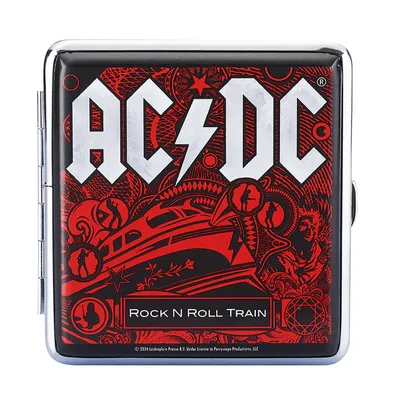 Produktbild von ZIGARETTENETUI "AC/DC" für 20 Zigaretten aus Metall Leder Glanz Zigarettenbox Zigarettendose Box Dose Hardcase Etui Case 81 (Motiv-2)