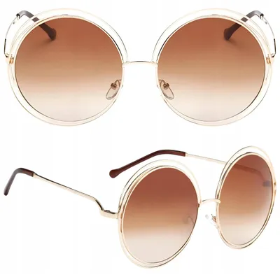 Produktbild von EdiBazzar Damen Große Runde Sonnenbrille Braun UV400
