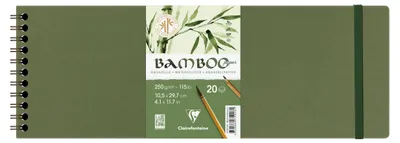 Produktbild von Clairefontaine 975928C - Spiralalbum Bamboo Aquarelle, 20 Blatt Bambuspapier 250