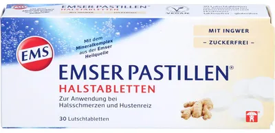 Produktbild von Emser Pastillen Halstabletten m.Ingwer zuckerfrei 30 St