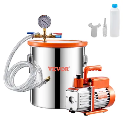 Obrázok produktu pre VEVOR 18,93 l vákuová komora a 3,5 CFM výveva, komora z nehrdzavejúcej ocele, jednostupňová výveva Sada odplyňovacej komory na odplyňovanie živice, silikónu, epoxidovej živice