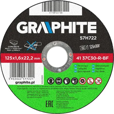 Produktbild von Graphite Trennscheibe Schleifscheibe für Stein 125 x 1,6 x 22,2 mm