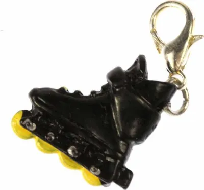 Produktbild von Rollerskates Charm Anhänger Rollschuhe Inlineskates Miniblings Skates schwz gelb