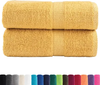 Produktbild von vidaXL Premium-Waschtücher SOLUND 2 Stk. Gold 30x30 cm 600 g/m²