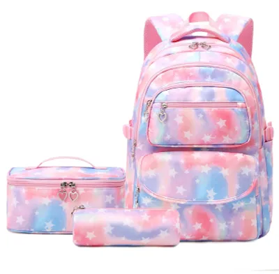 Image de Ensemble de sacs d'école comprenant une trousse, une boîte à lunch et un sac à crayons pour enfants
