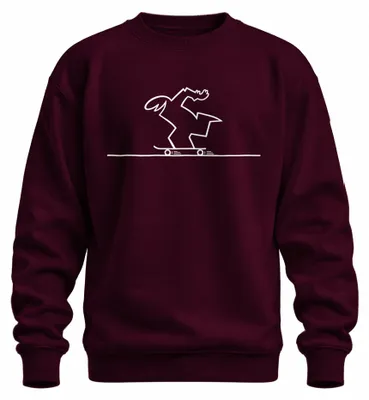Immagine prodotto di Felpa con cappuccio, modello "Linea Skateboard Skater Strichmännchen Osvaldo Cavandoli", colore bordeaux, taglia L