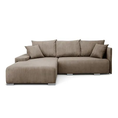 Produktbild von FurMeb24 ECKSOFA LAVANO L-form 246 x 188 cm - BEIGE - mit schlaffunktion und bettkasten