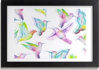 Produktbild von Bild 30x20 MDF-Rahmen, Wandkunst Kolibri