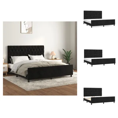 Immagine prodotto di vidaXL Struttura letto con testiera nera 160x200 cm in velluto - Letti e strutture letto