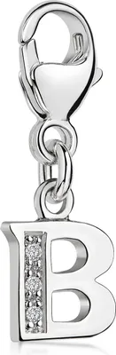 Produktbild von MATERIA by Matthias Wagner 925 Silber Alphabet Charms Anhänger Buchstabe B mit 3 Zirkonia C52
