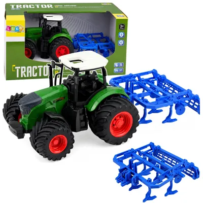 Produktbild von Landwirtschaftlicher Ackerschlepper mit Grubber-Bodenbearbeitungseinheit Grün 1:24