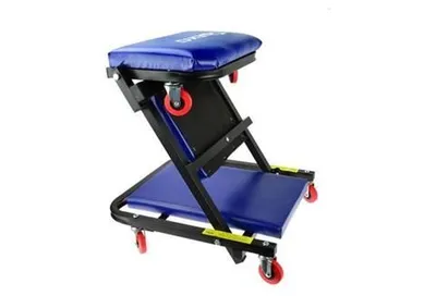 Produktbild von BSD Werkstatt Rollbrett - 2 in 1 Klappbare Werkstattliege, Werkstatthocker, Montageliege - 6 Räder - Max 136kg
