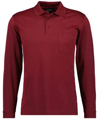 Produktbild von RAGMAN – Herren – Langarm-Poloshirt Softknit-Poloshirt mit Brusttasche, Langarm Rot – Art. 540291