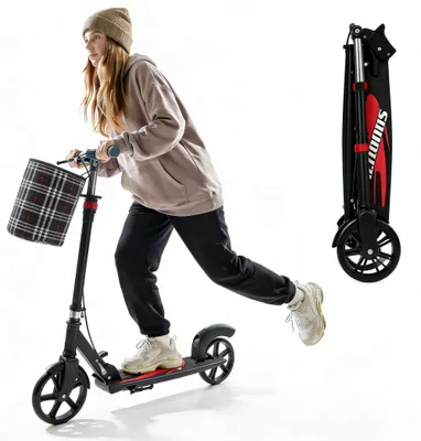 Image de Scooter pliable avec réglage de la hauteur et frein à main